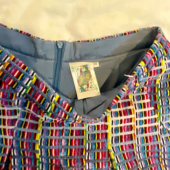 NWOT Queen of Sparkles size Med denim tweed skort - Picture 3 of 3